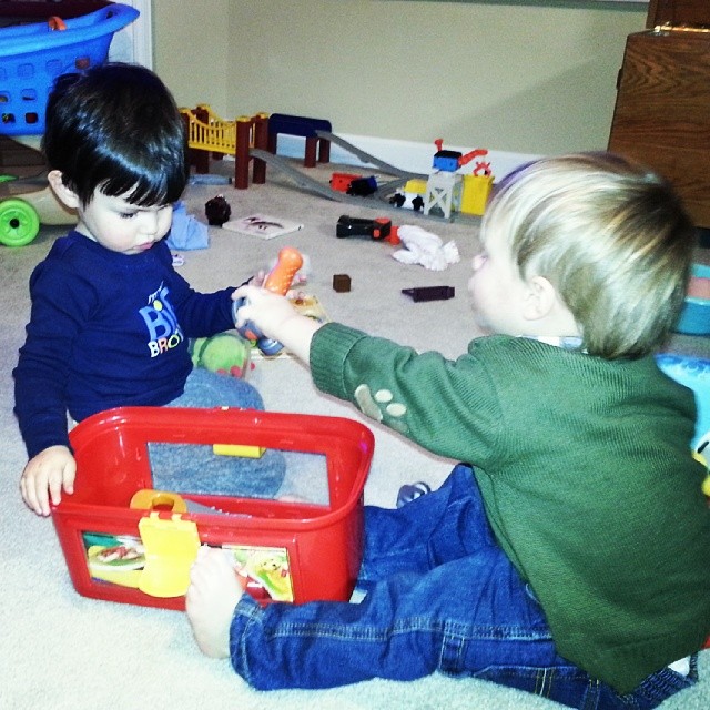 Tool time with Noah and Jackson.