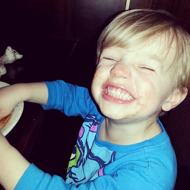 Now this is the face of a boy who loves his Chinese noodles!