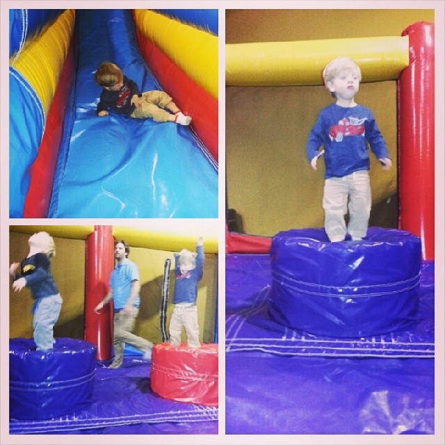 Pump It Up with friends from school! Mommy even got in in the fun!