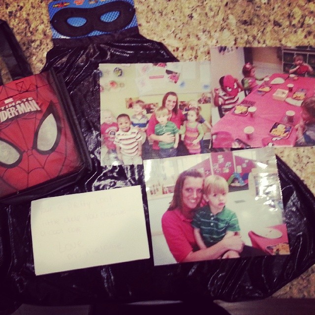 Ms. Melanie even took pictures at his Spider-Man going away party! We will miss her so much!